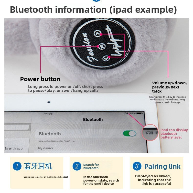 Furry Bluetooth wireless music earphones